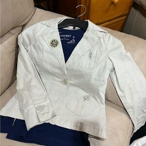 Girls  Cream Casual Tailored Blazer Jacket - Unbranded